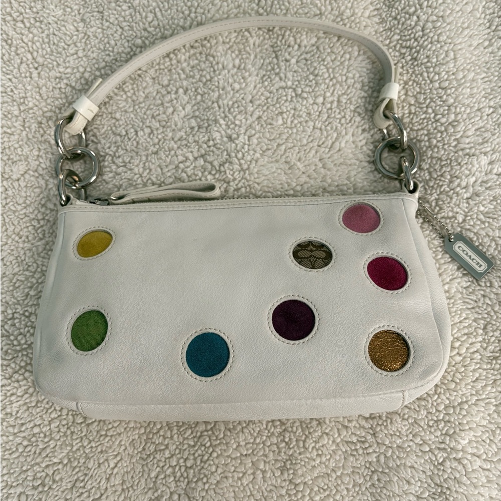 Coach White Polka Dot Special Edition Pouchette